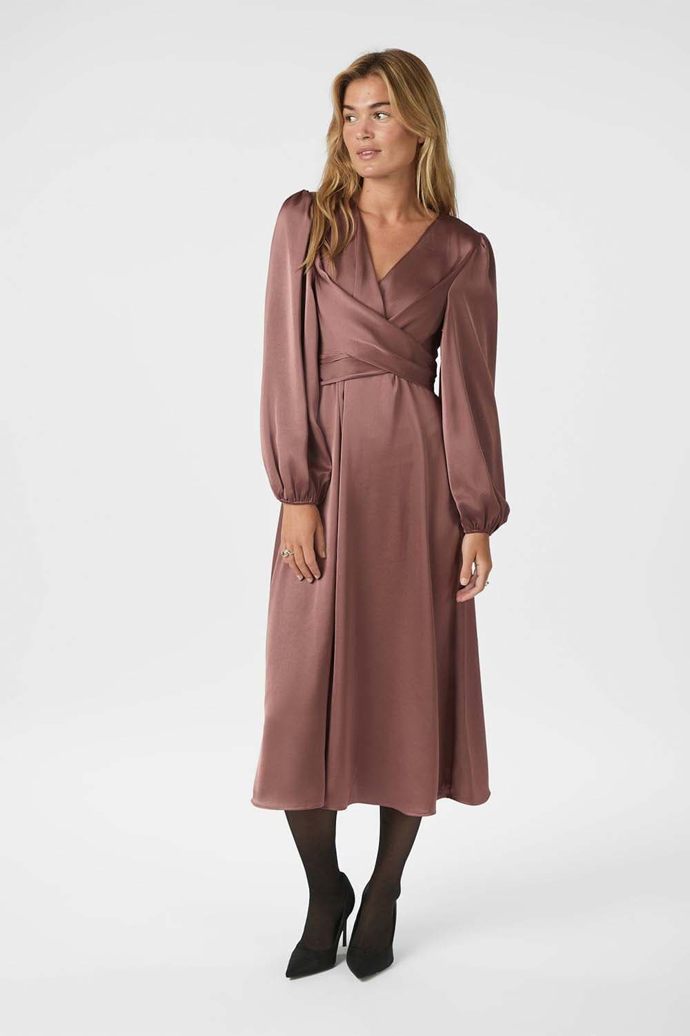 Neo Noir Rimini Heavy Sateen Dress Roze Neo Noir Rimini Heavy Sateen Dress Roze