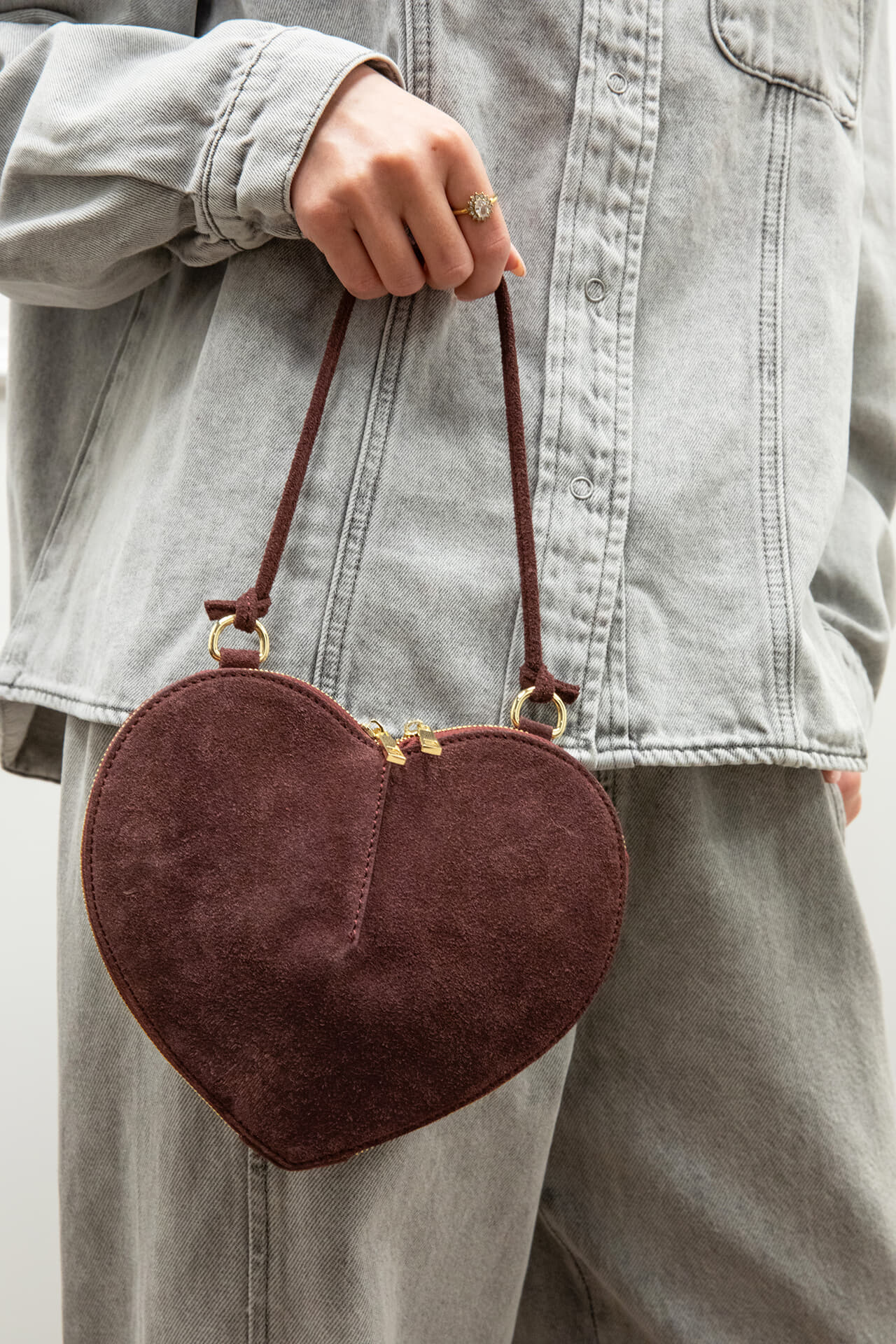 Bomont Tas Lamour Suede  Bordeaux Rood