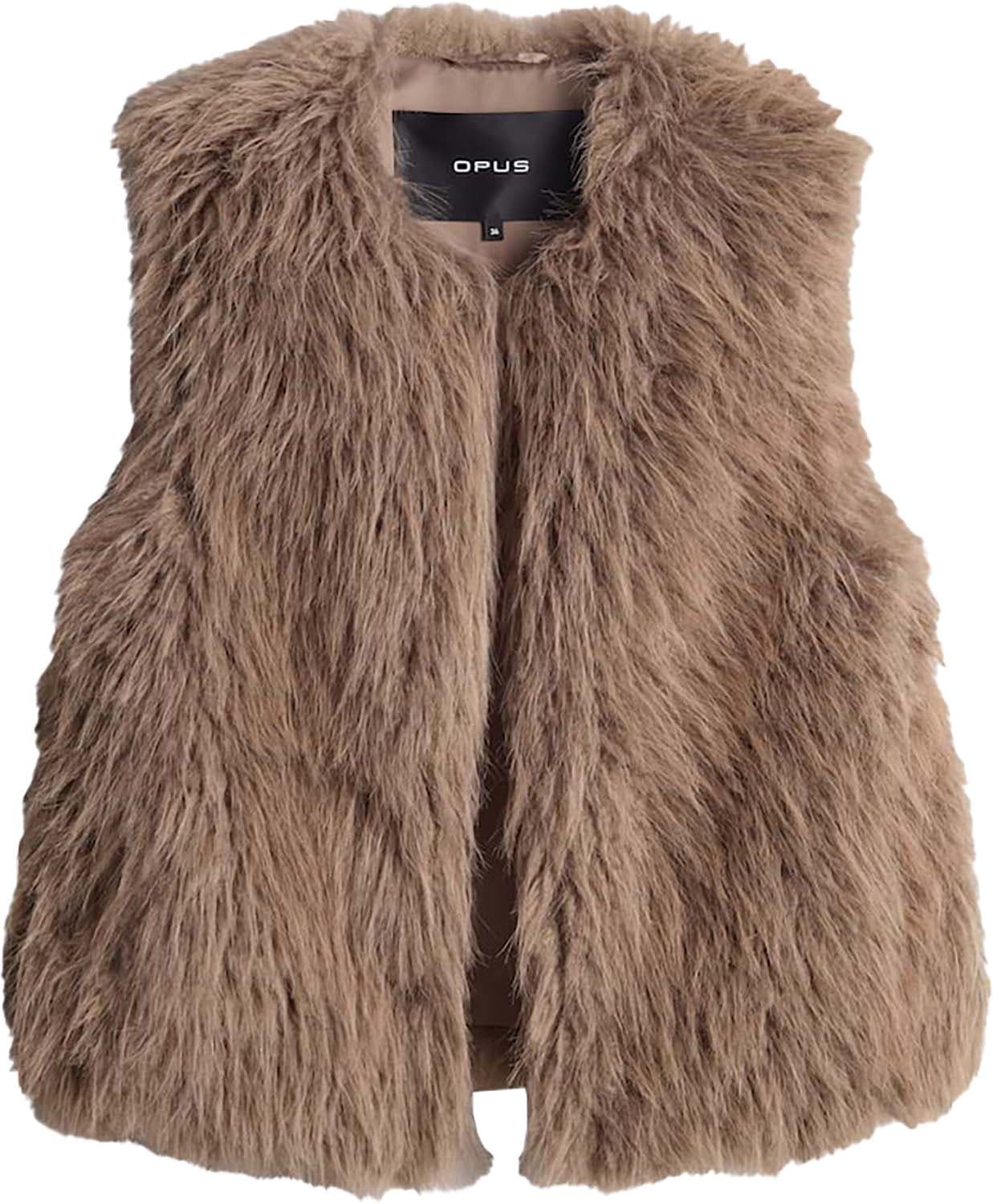 Opus Gilet Wondra in bontlook Taupe