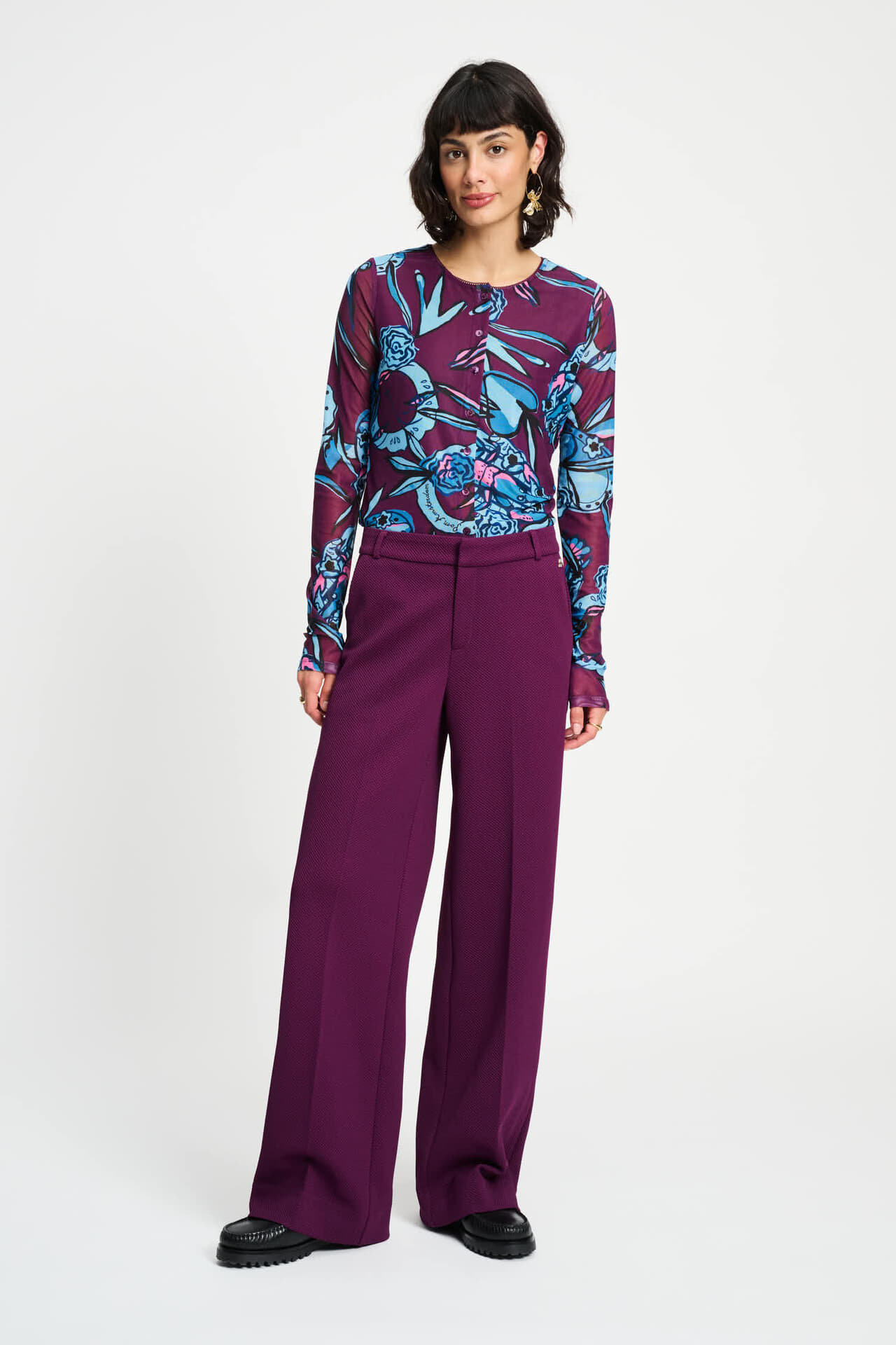 Pom Amsterdam Pantalon Lara Plum Paars Pom Amsterdam Pantalon Lara Plum Paars