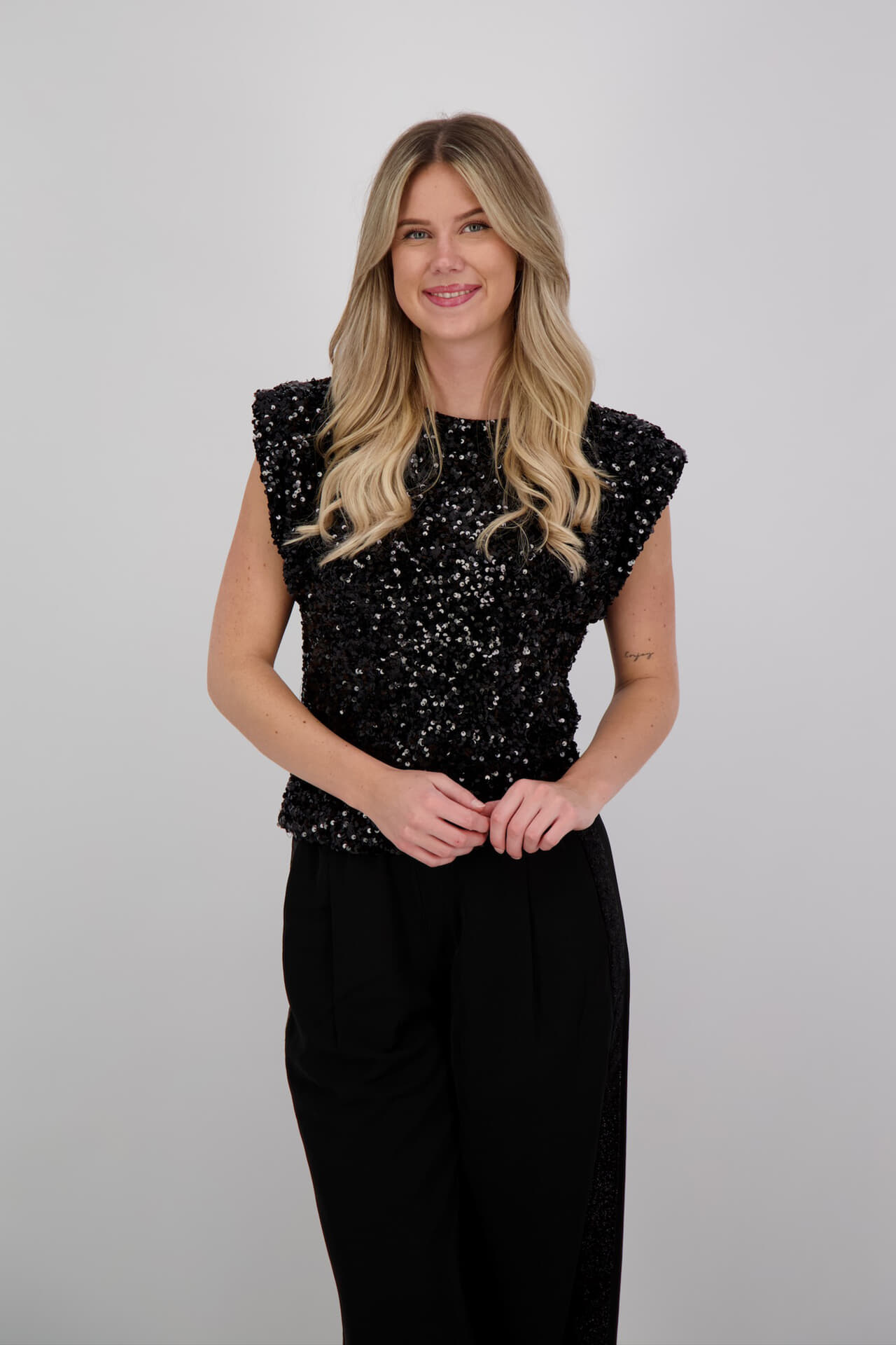 Co'couture Top Hoslin CC Seequin Zwart