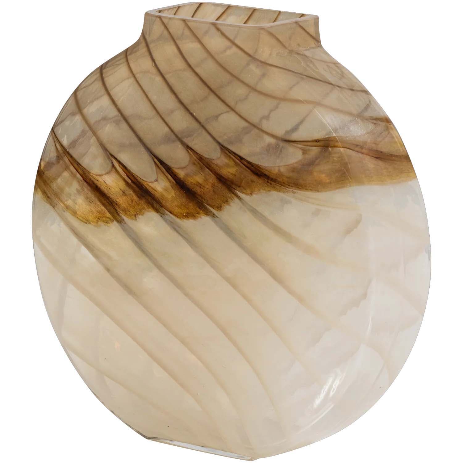 WOOOD Norbert handgevormde vaas glas bruin Beige