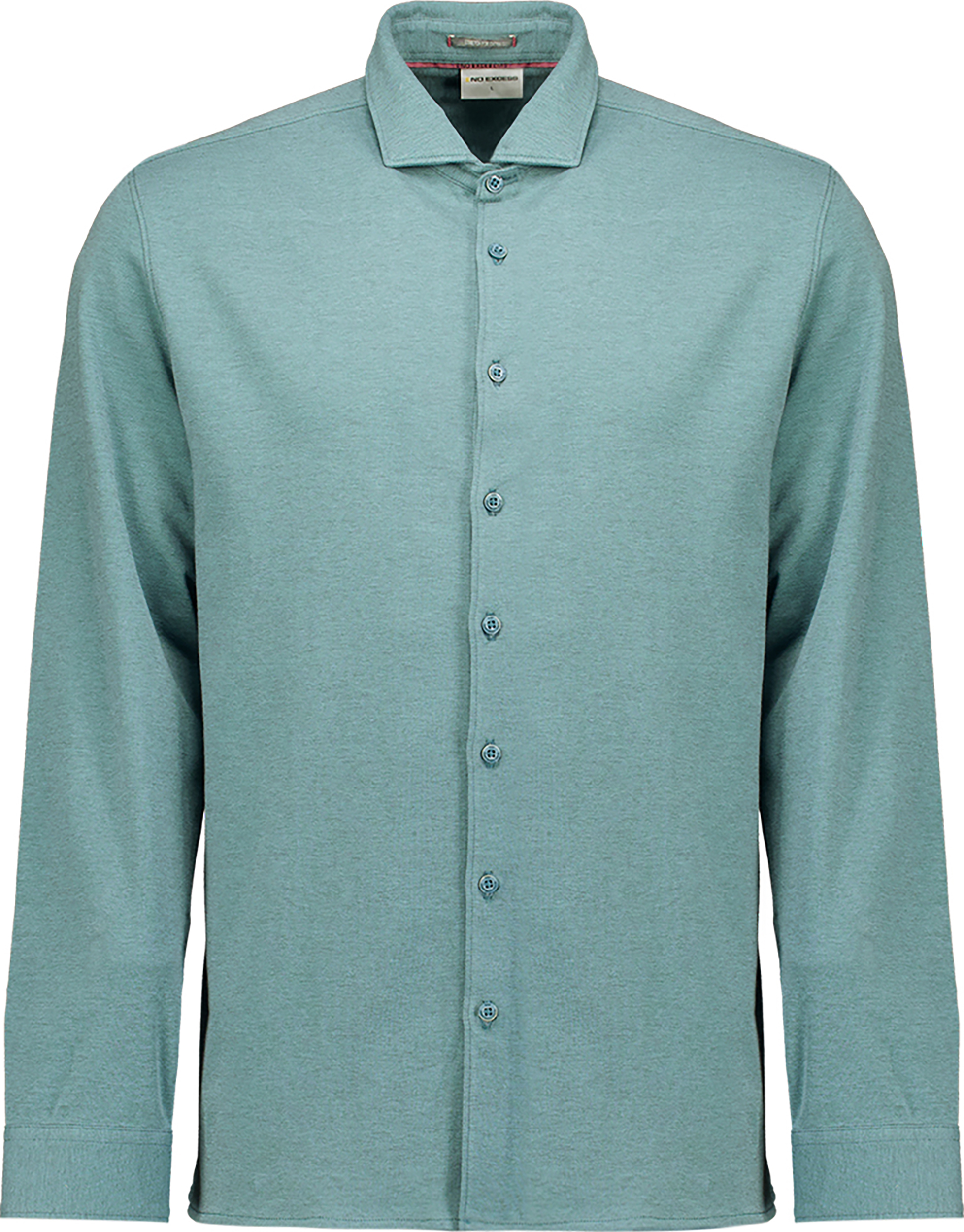 No Excess Overhemd Jersey Twill Blauw