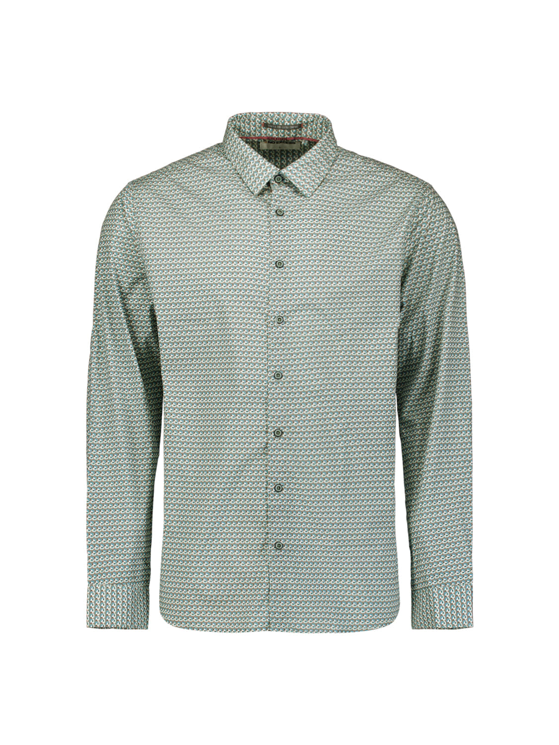 No Excess Overhemd Stretch Allover Printed Blauw