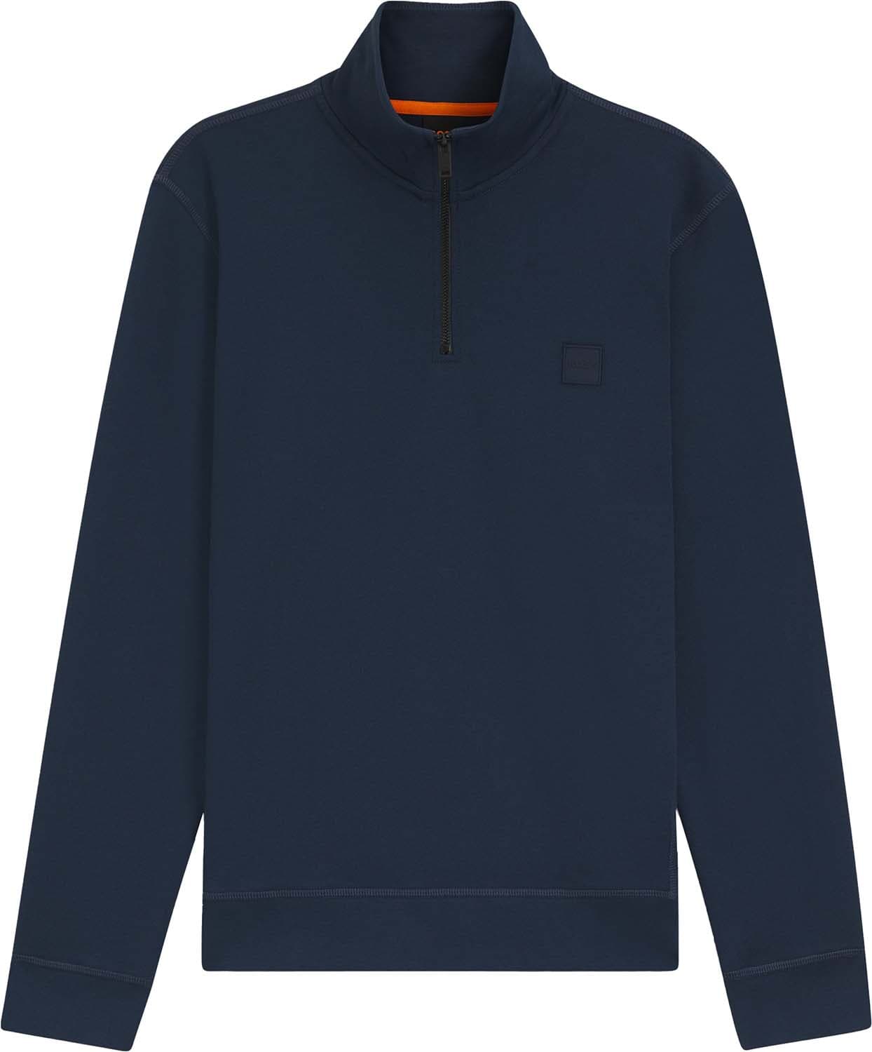 Boss Orange Half-zip Sweater Zetrust Blauw