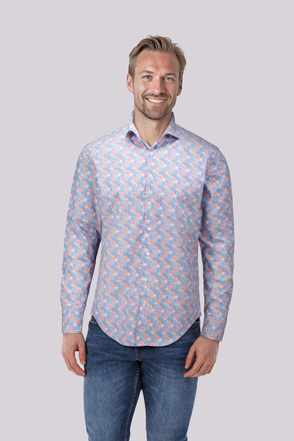 Bomont Overhemd Thijn Citrus Koraal