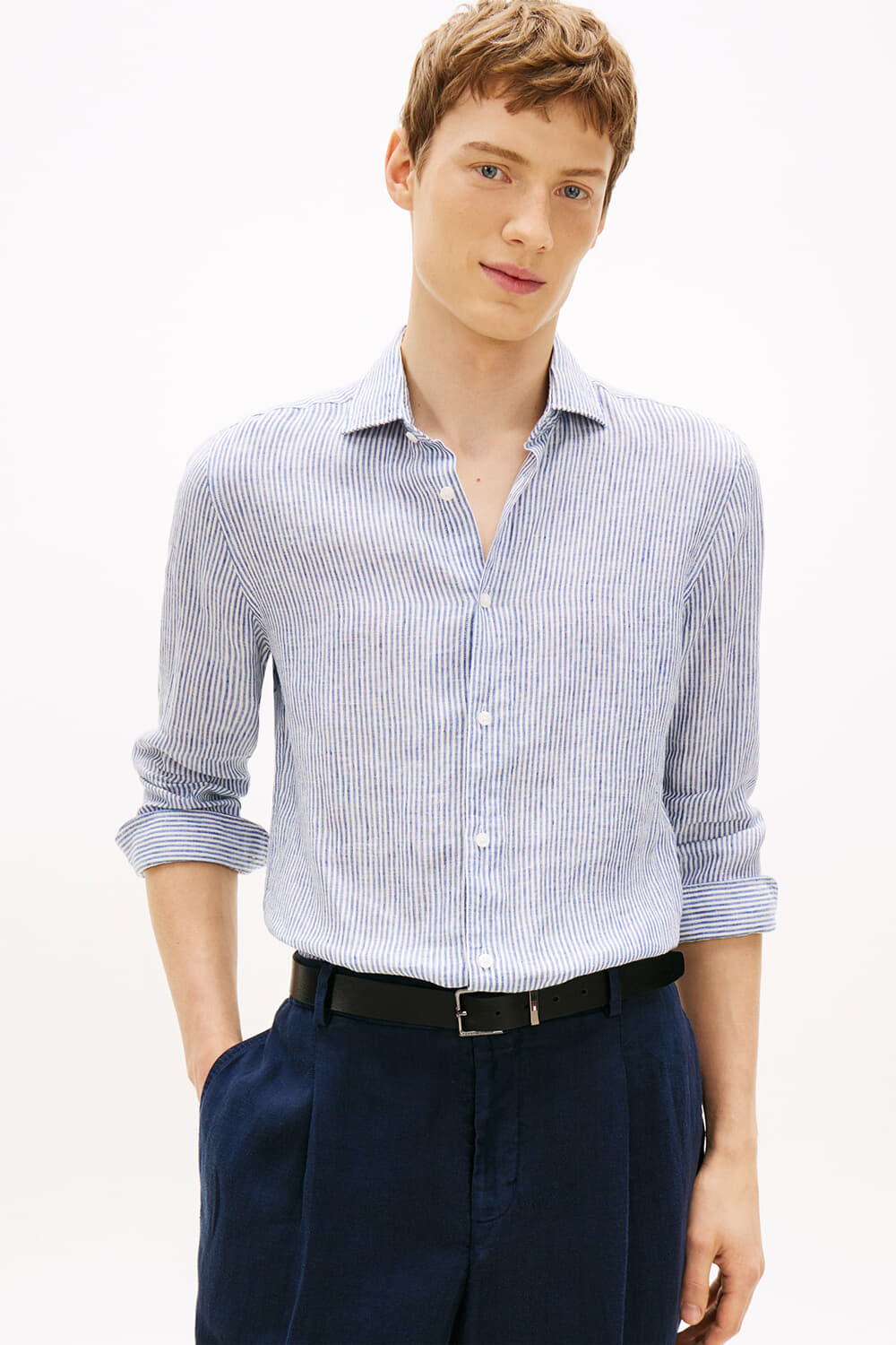 Tommy Hilfiger Overhemd Linnen Blauw