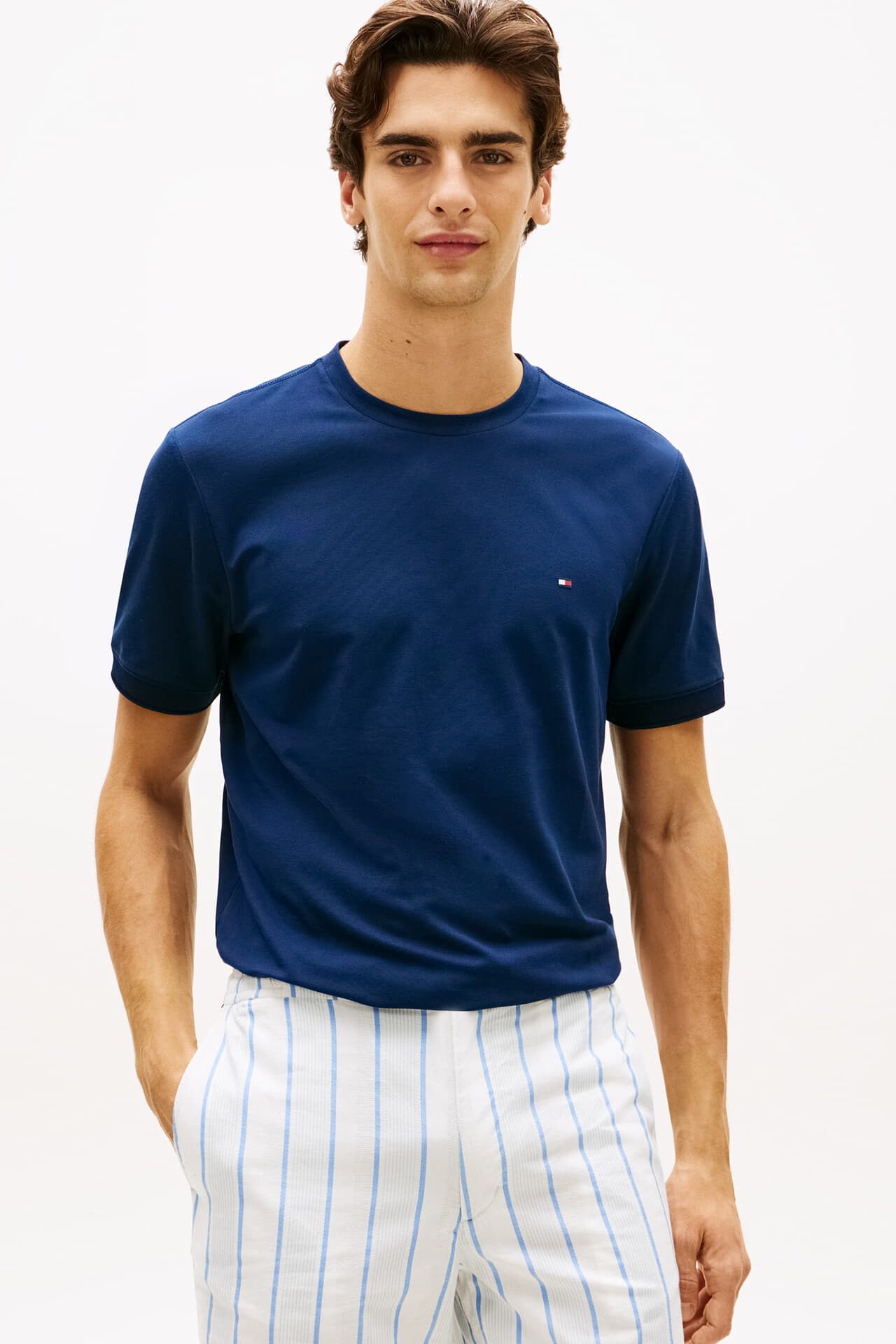 Tommy Hilfiger performance tipped tee Navy