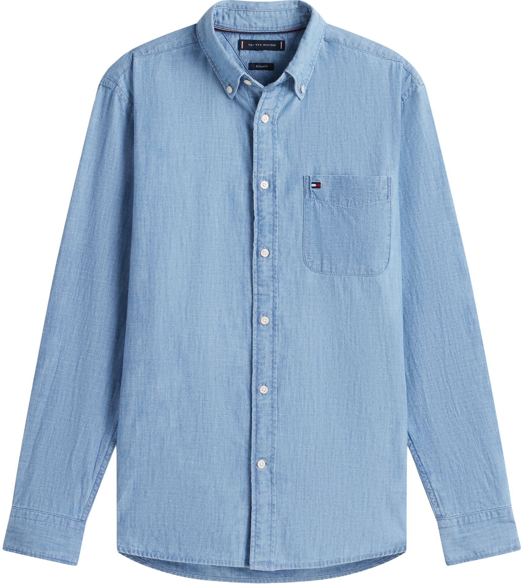 Tommy Hilfiger Overhemd Chambray Pocket Tee Jeans Light
