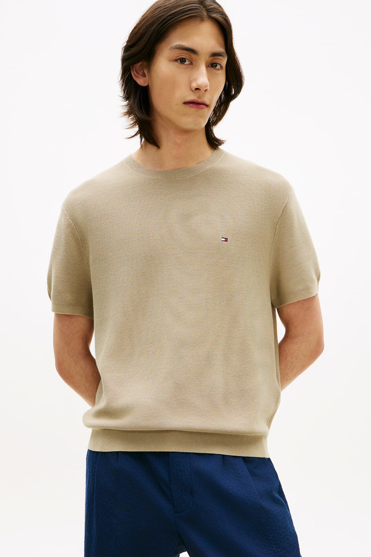 Tommy Hilfiger T-shirt Cool Touch Structure  Kaki