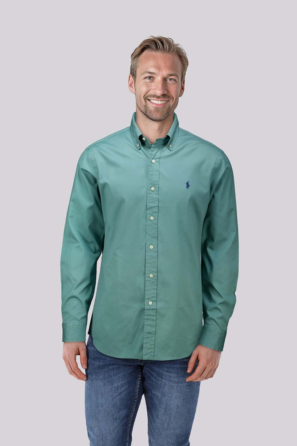 Polo Ralph Lauren Overhemd Twill Regular Fit  Groen