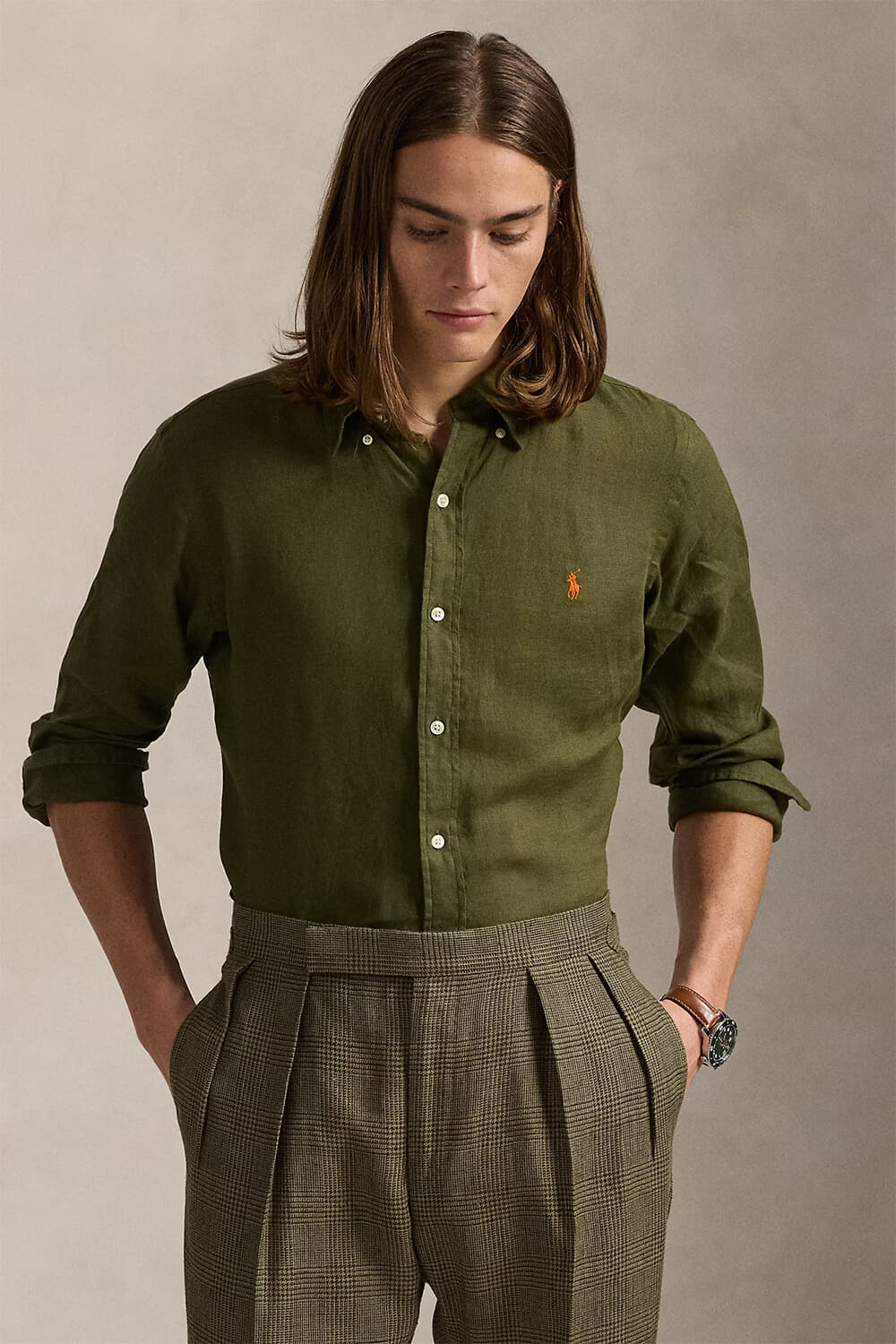 Polo Ralph Lauren Overhemd linen  Army