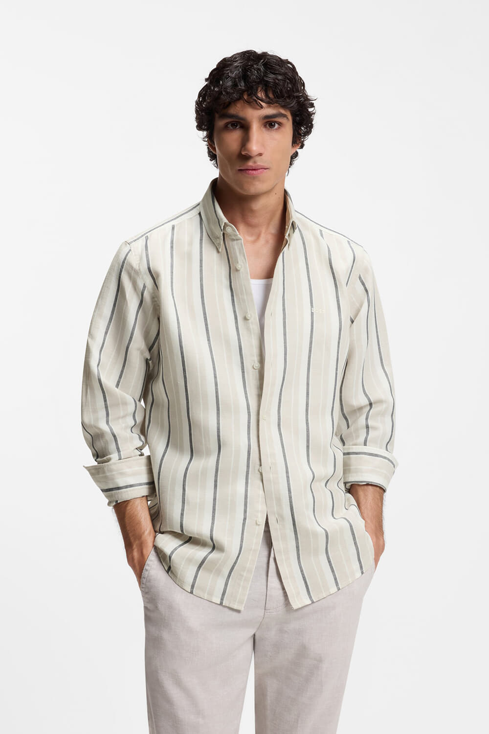 Boss Orange Overhemd  Grijs