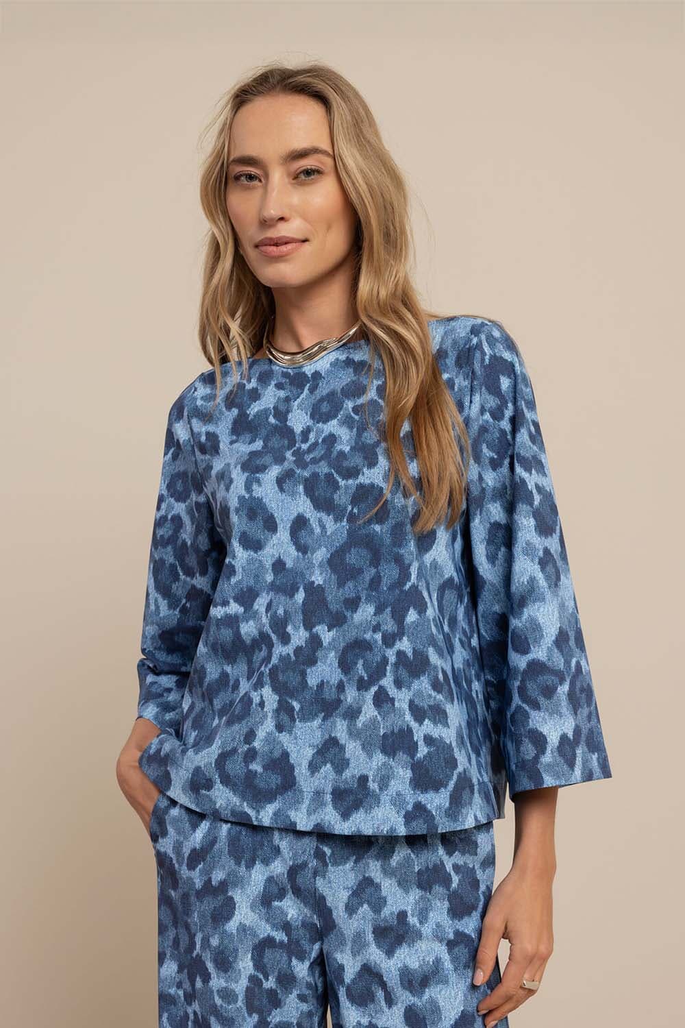 Studio Anneloes Top Ilja Leopard  Jeans Light