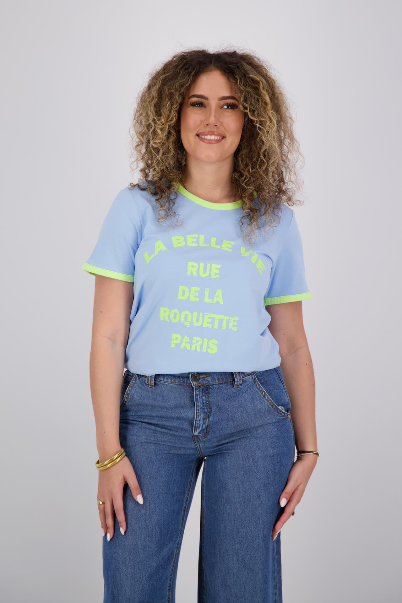 Freequent T-shirt Fenjal Blauw