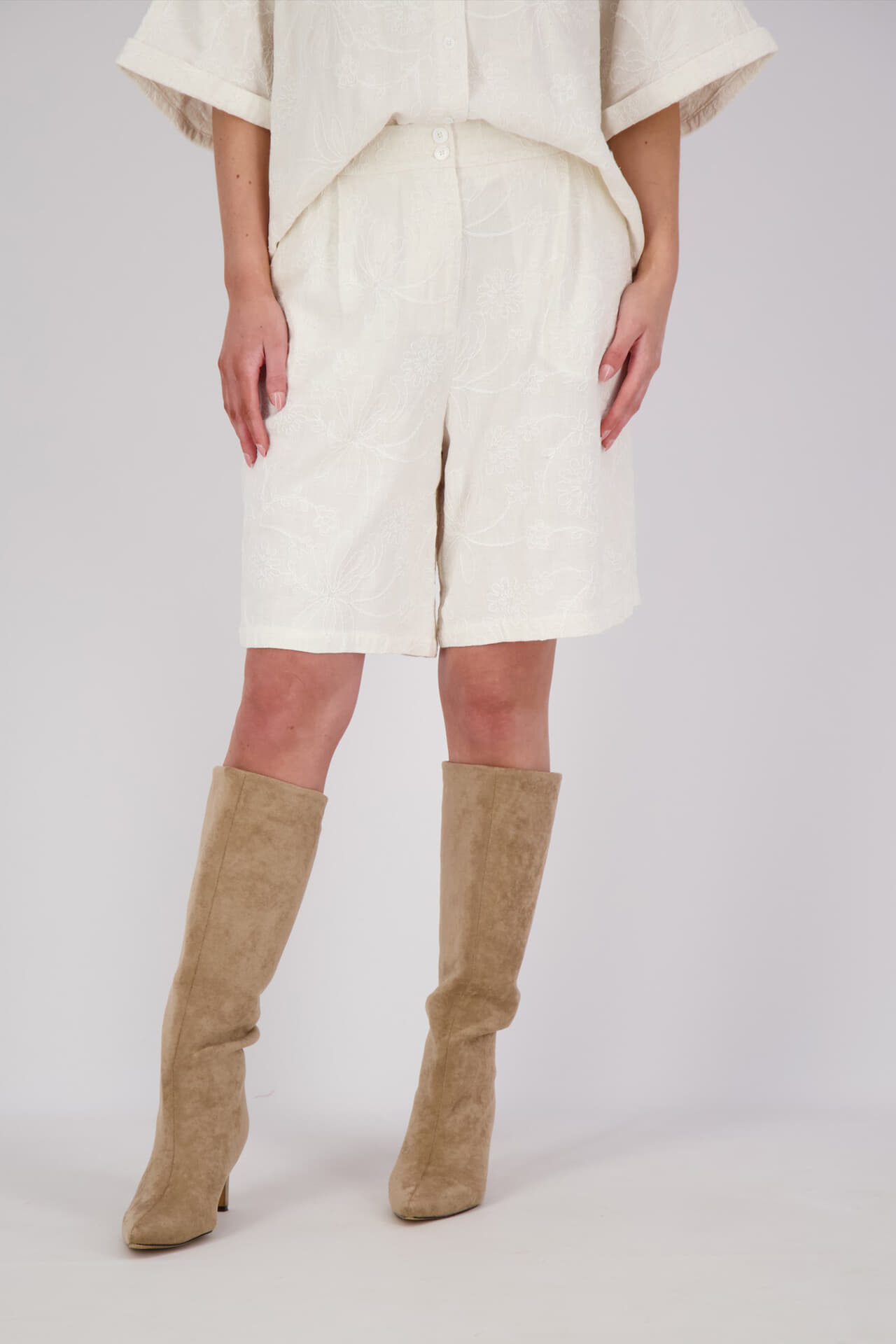 With Black Short Bermda  Beige