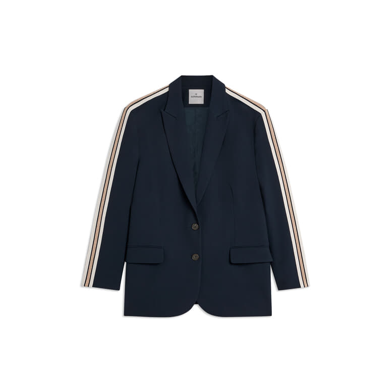 Summum Blazer with tape Viscose blend Jeans donker