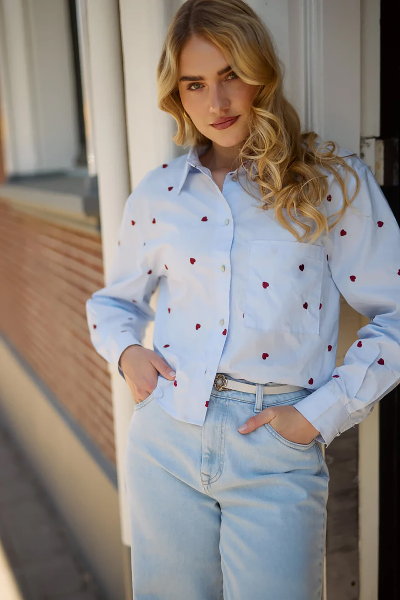 Nukus Blouse Sorrento Heart Blauw