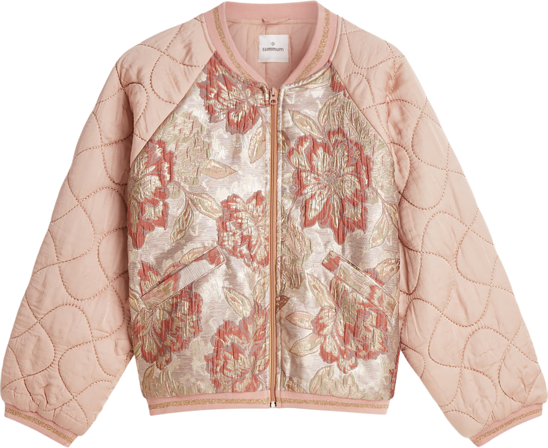 Summum Bombervest Rose Jacquard Roze