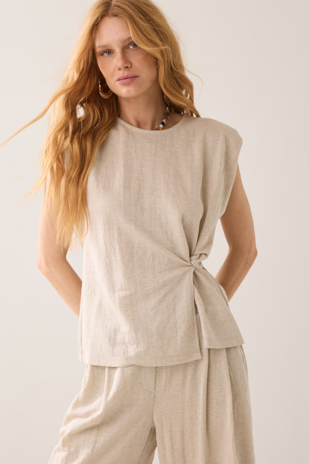 Summum Top Linen Look Beige