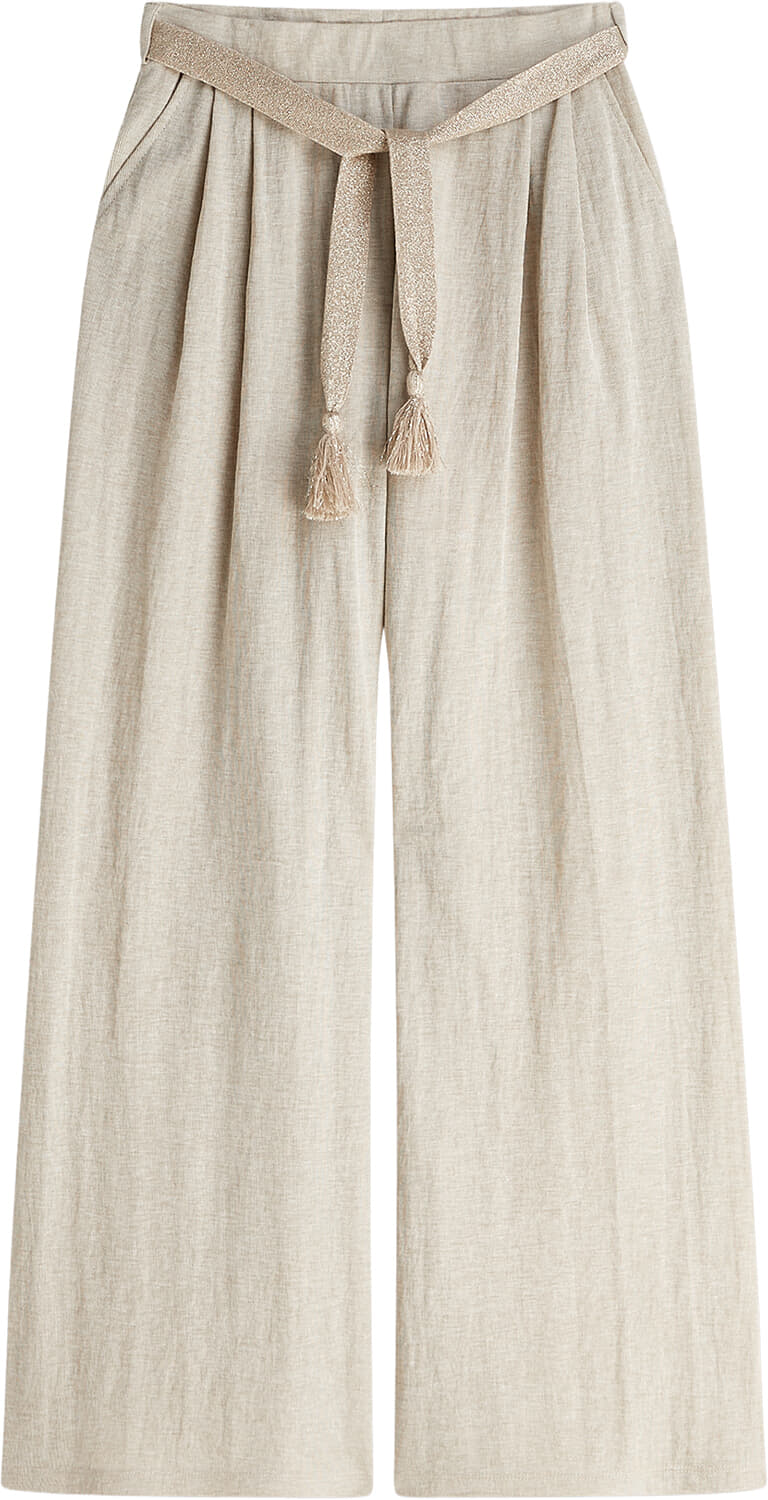 Summum Broek Linnen look Beige