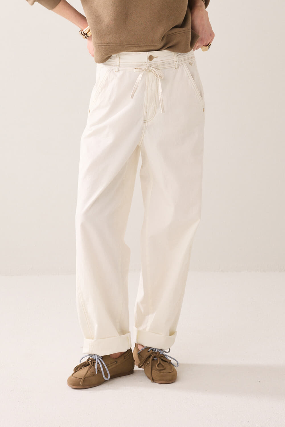 Summum Broek Canvas Off White