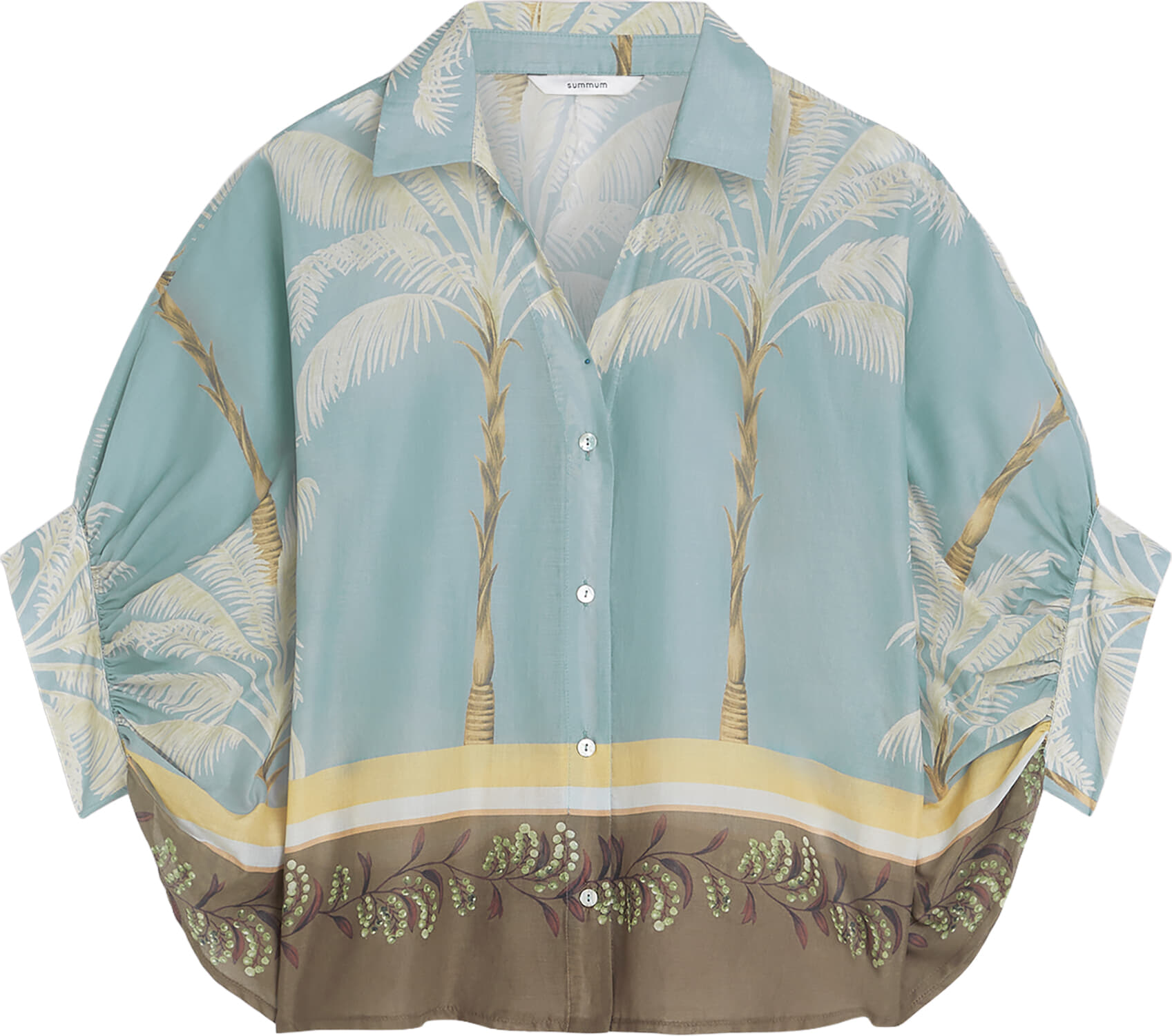 Summum Blouse Palmtree Print Blauw