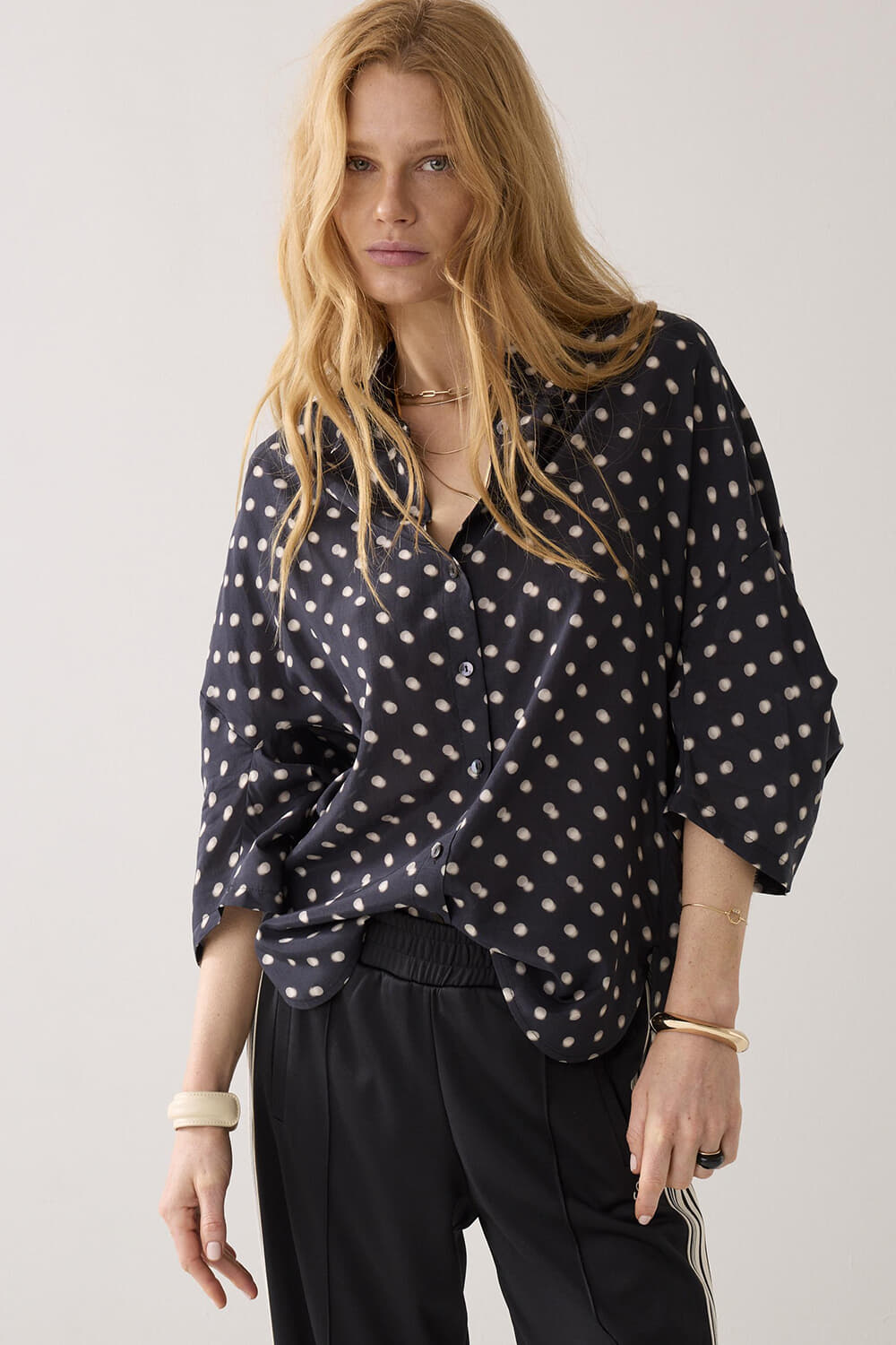 Summum Blouse Blury Dots Zwart