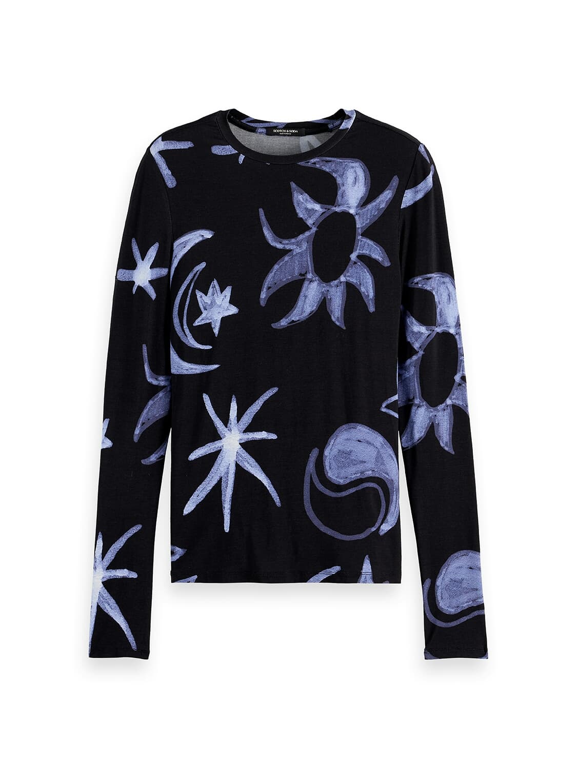 Scotch & Soda Longsleeve All Over Printed Blauw