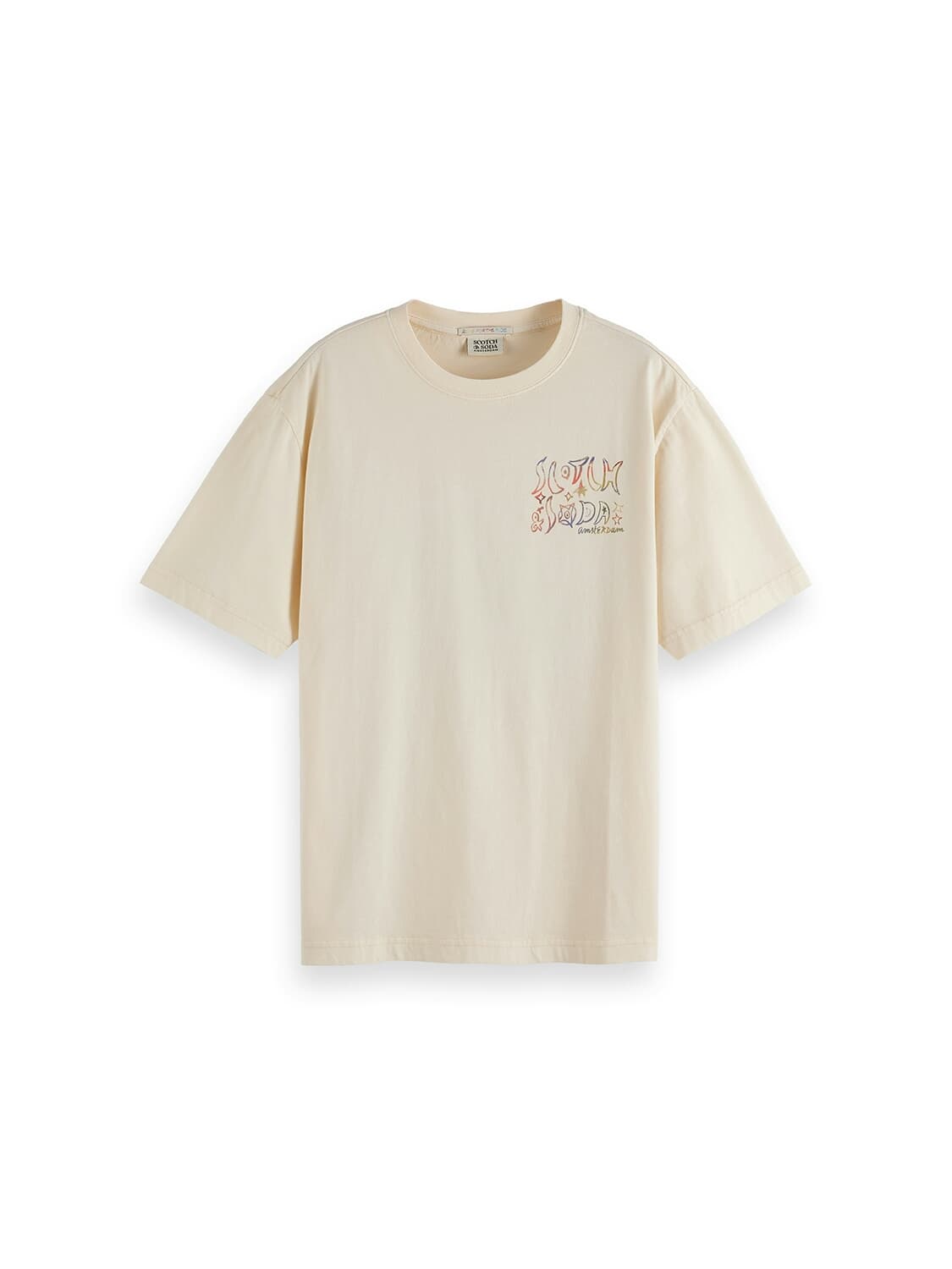 Scotch & Soda T-shirt Washed artwork loose Crème