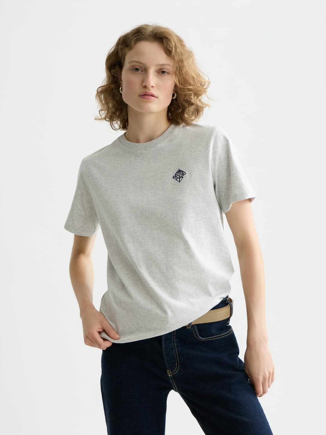 Scotch & Soda T-shirt with chest artw Regular fit  Grijs