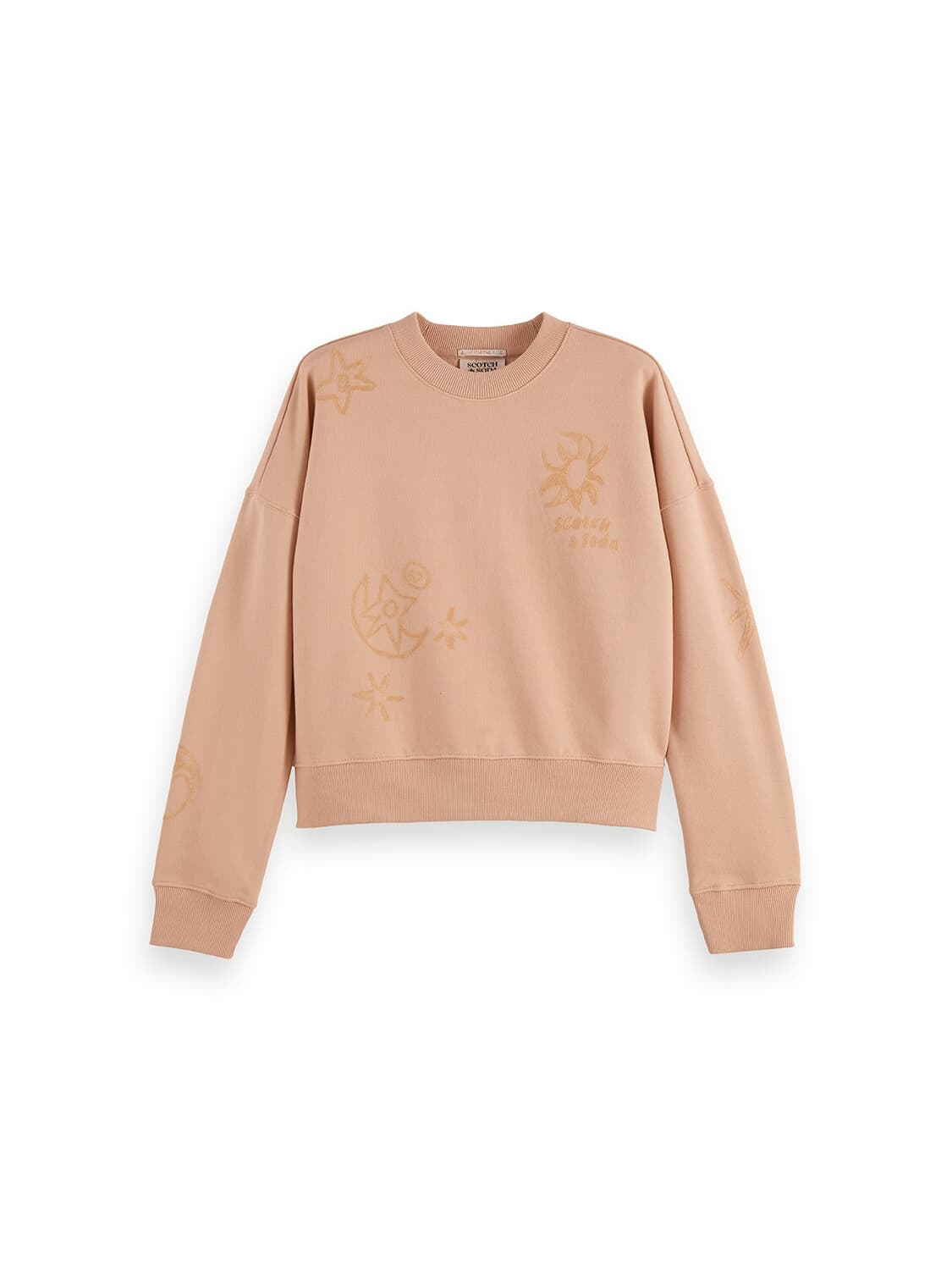 Scotch & Soda Sweater with flock p Relaxed fit Roze