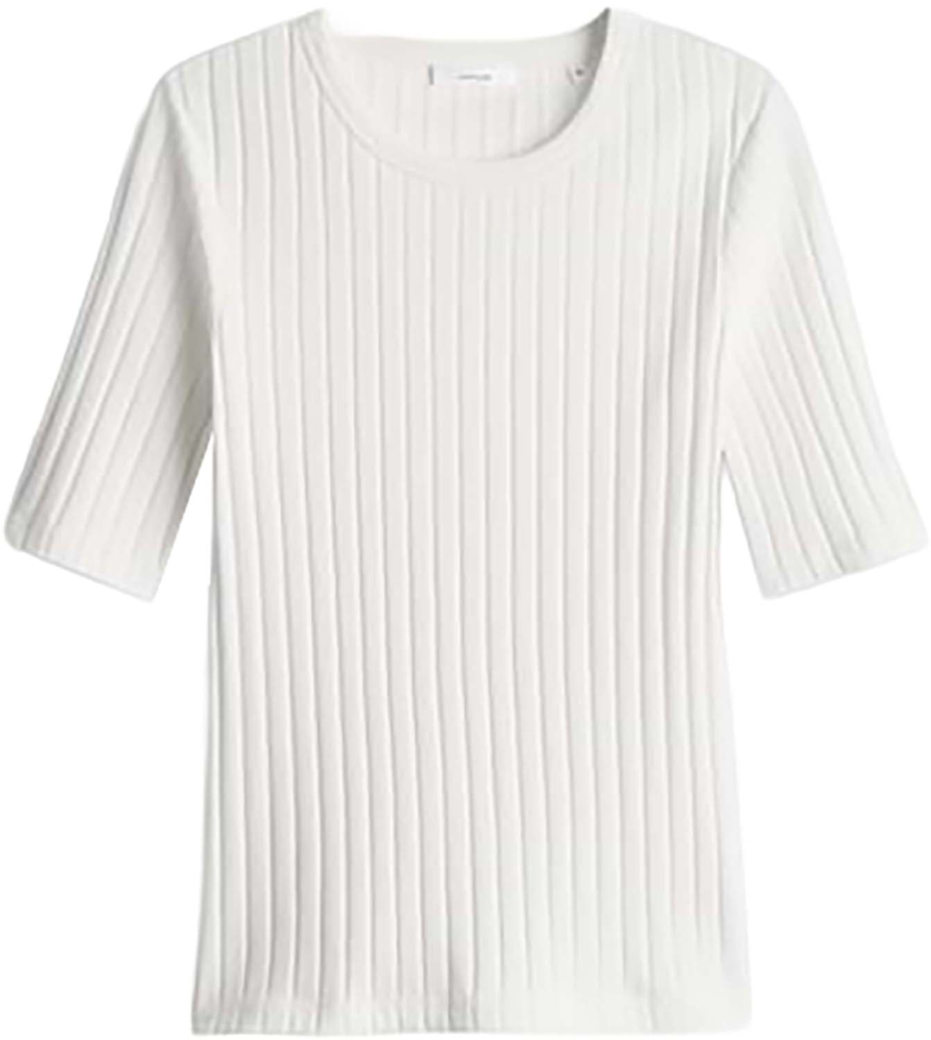 Geribde Top Savka Slimfit Off White