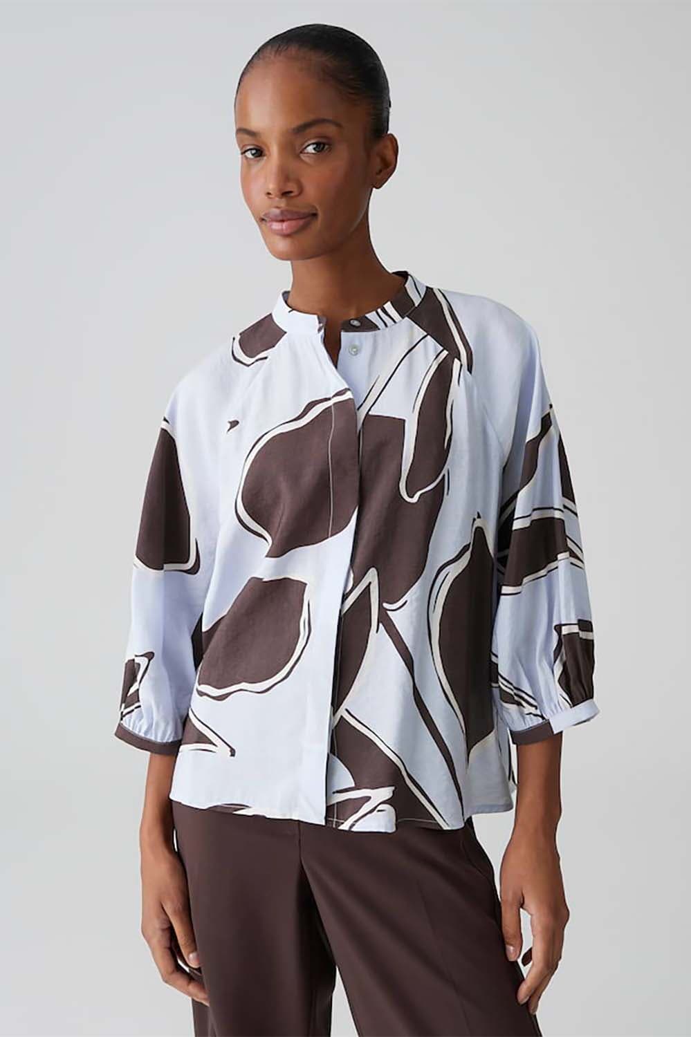 Opus Blouse Faloom met fijne print Grijs