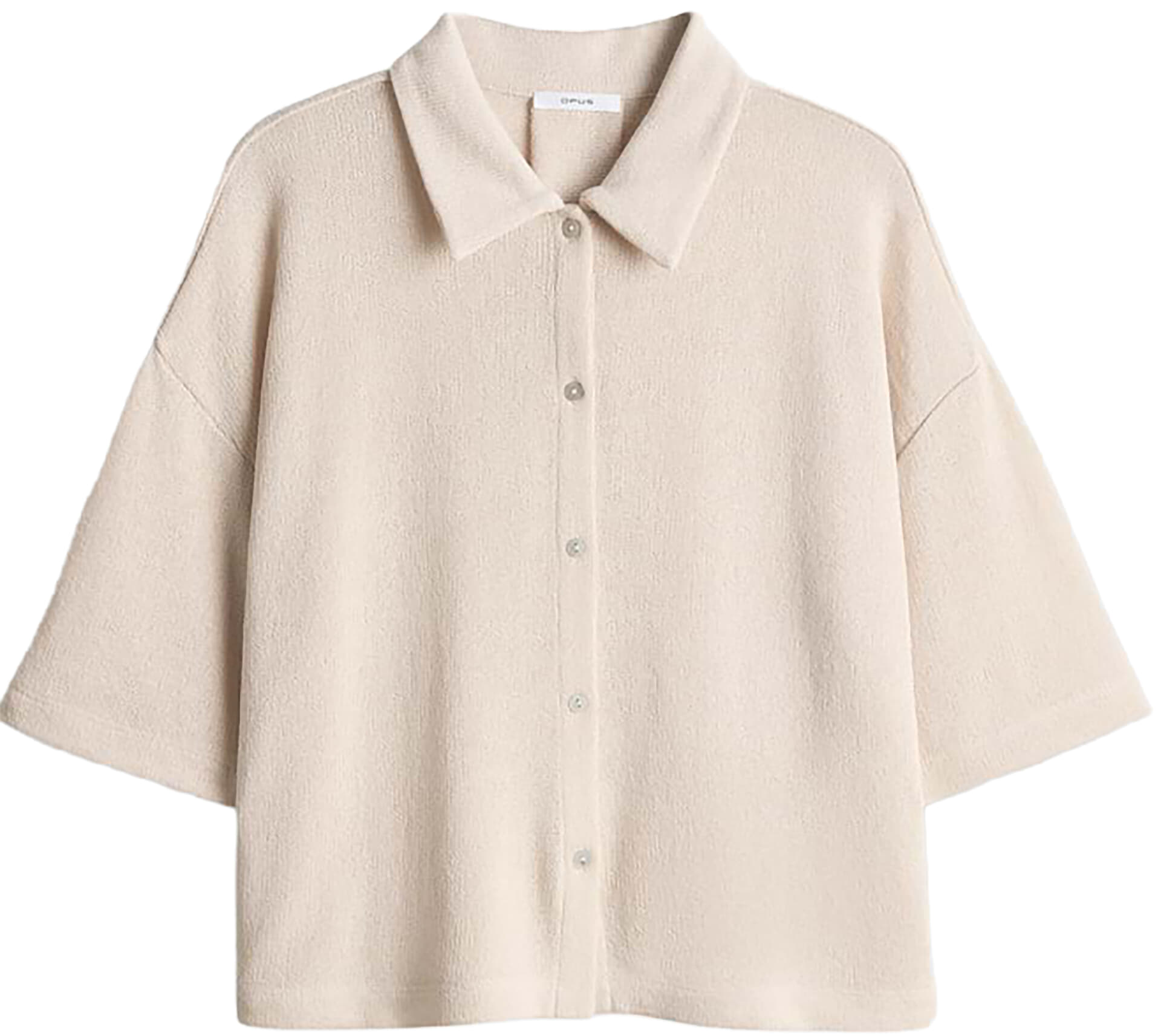 Blouse Sitrica in een fijn gebreide look Beige