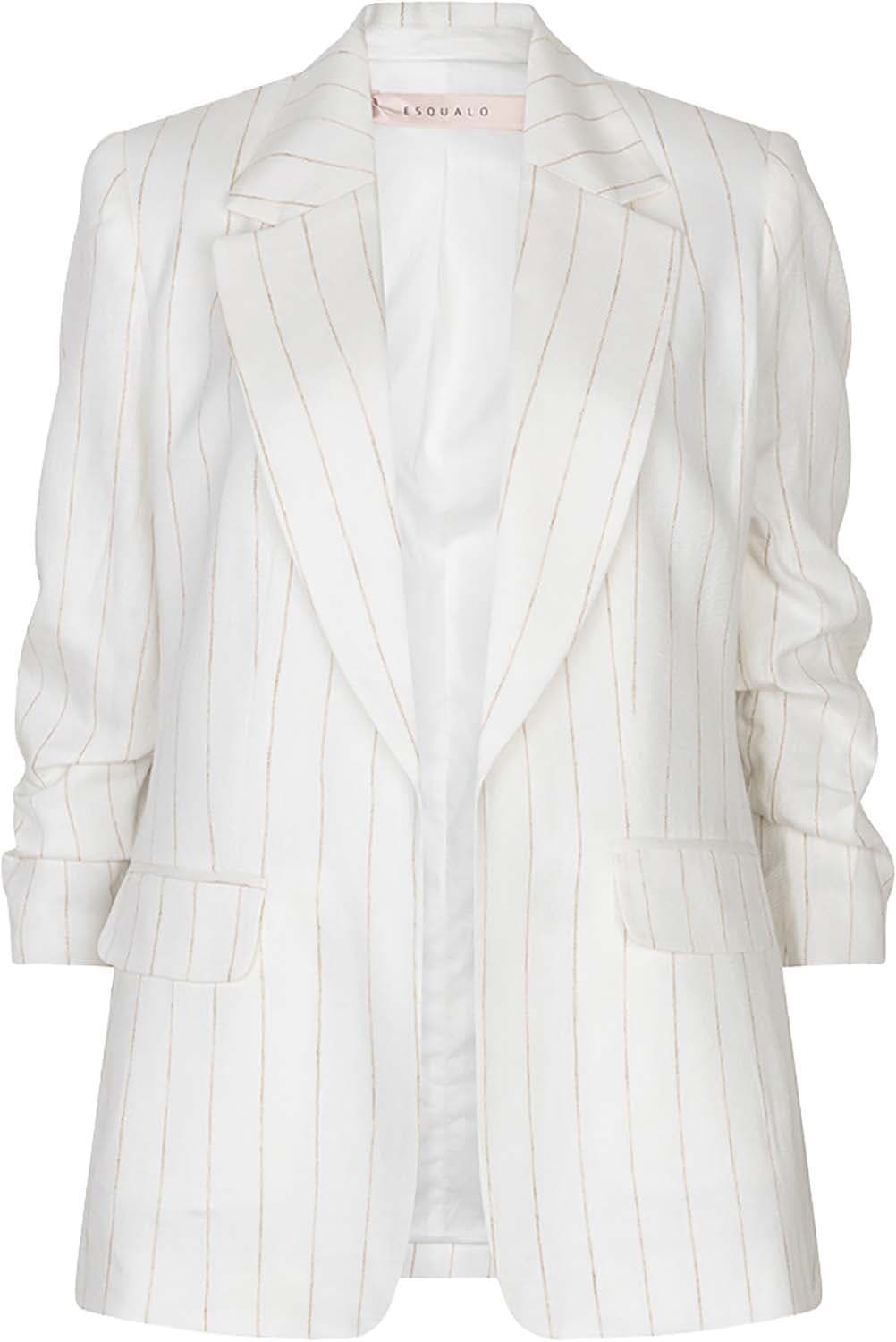 Esqualo Blazer Striped linnen  Wit