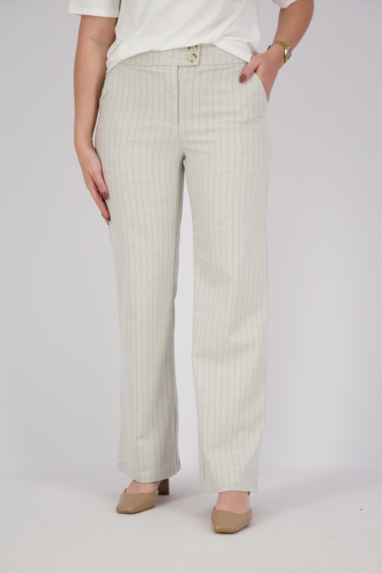 Aimée The Label Broek Moos Grijs