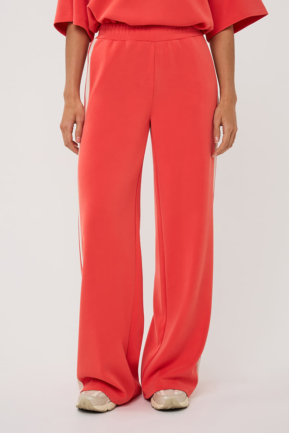 Esqualo Pantalon Stripe Wide Rood