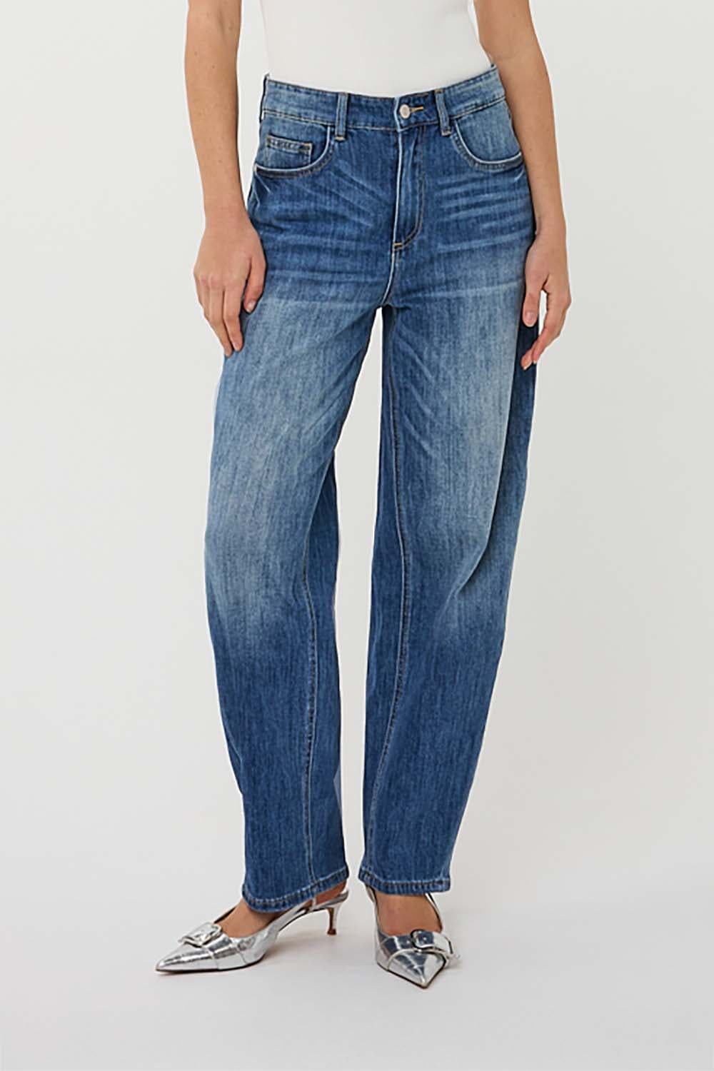 Esqualo Jeans Barrel Fit  Blauw