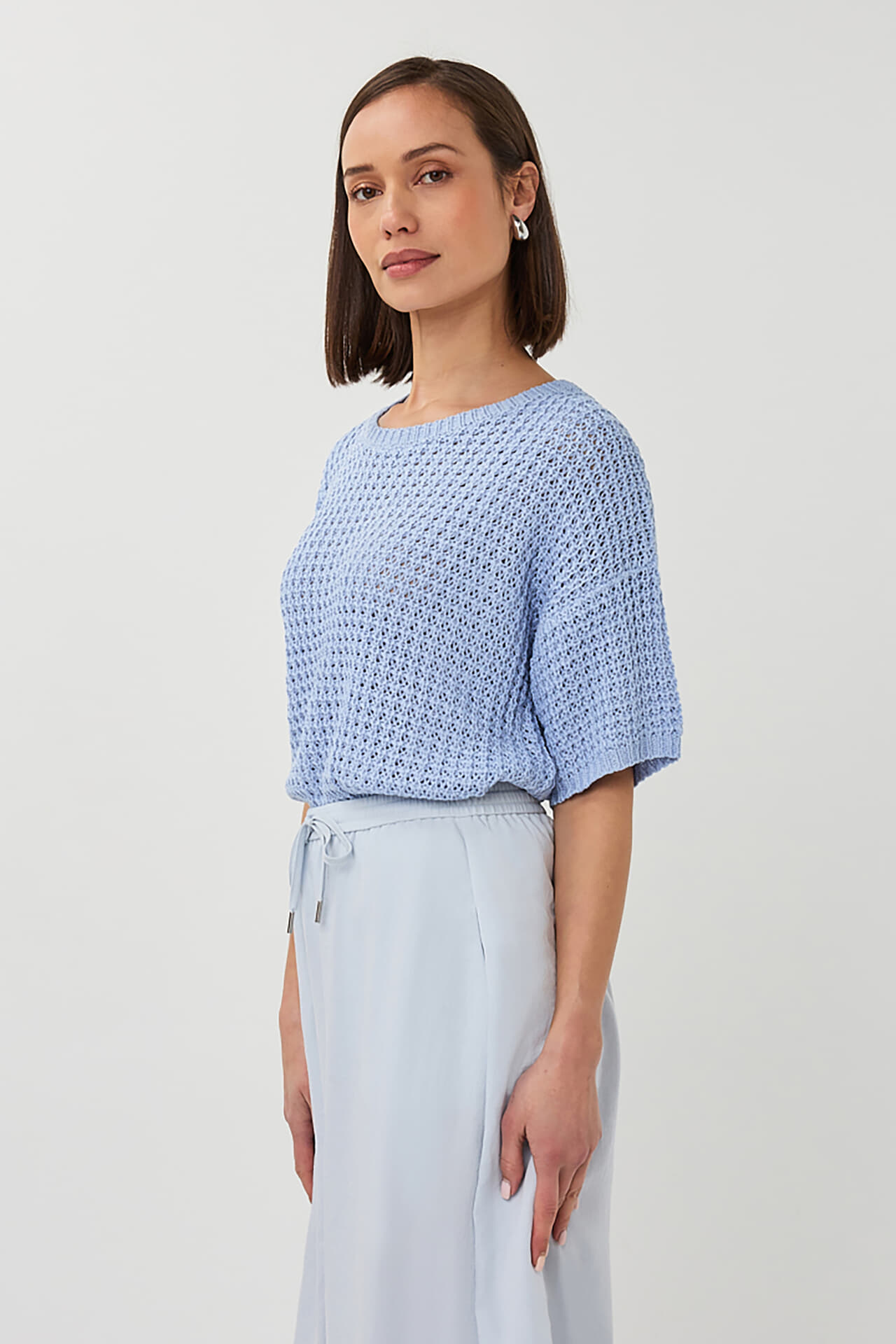 Esqualo Sweater Open Knit Blauw