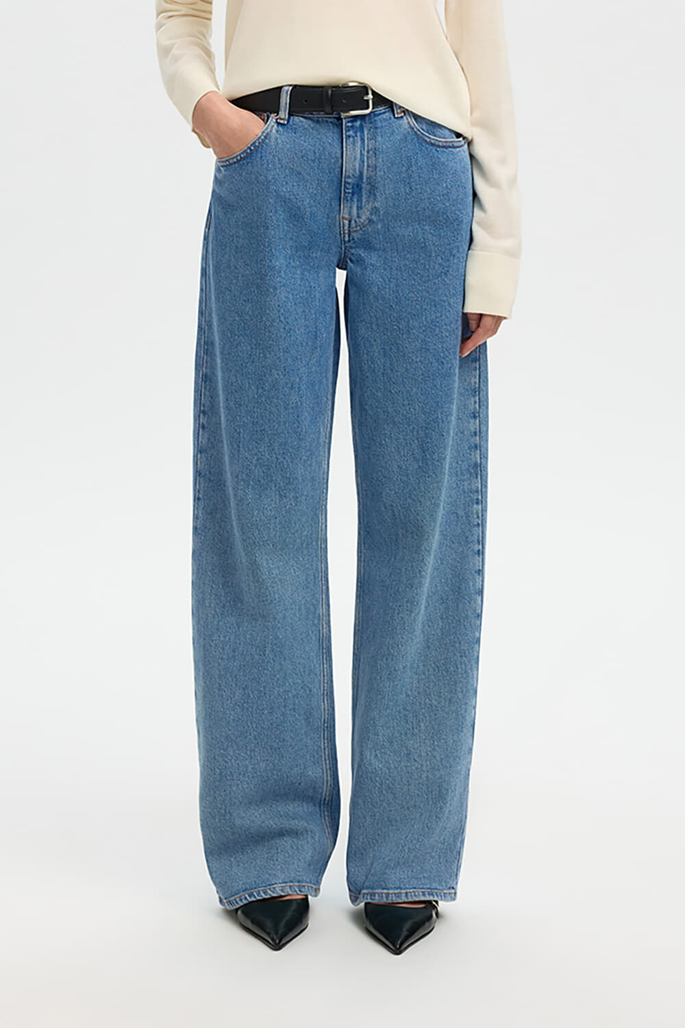 Selected Femme SLFWIDE BEA-KORI LIGHT BL HW JEANS Jeans Light