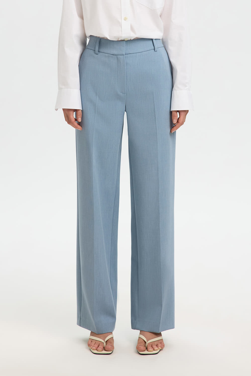 Selected Femme Broek Rita MW Wide Hemelsblauw