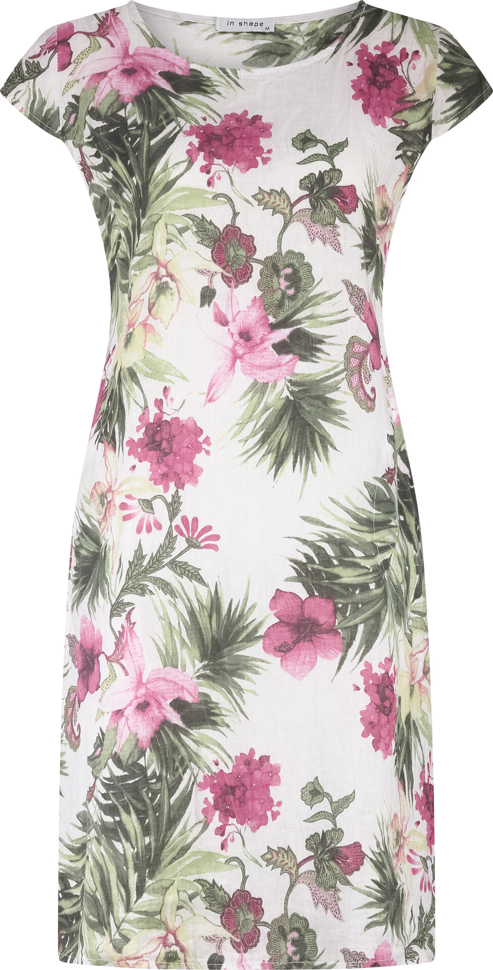 In Shape Jurk Fien Tropical  Wit