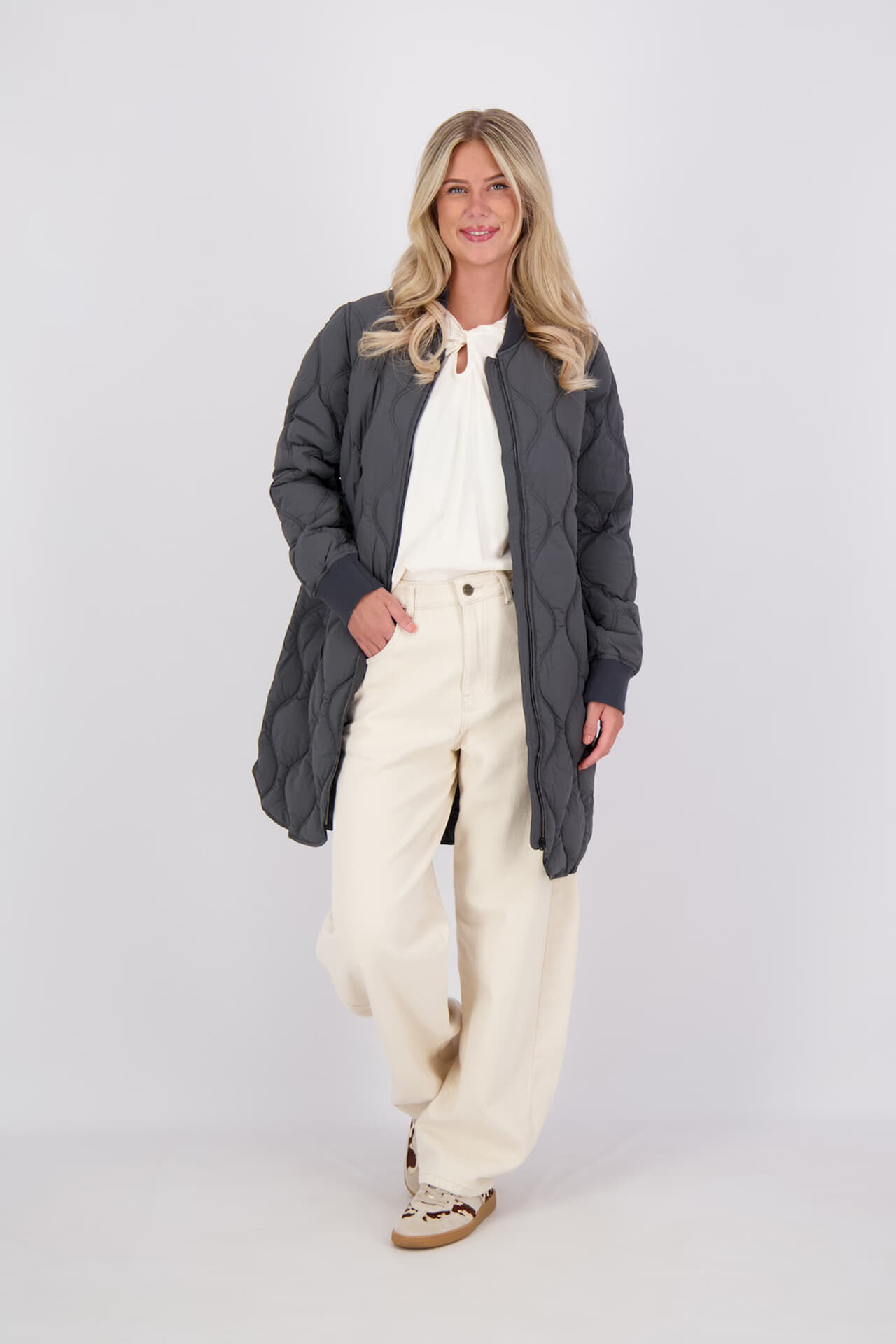 Superdry & Co Jas Longline Onion Antraciet
