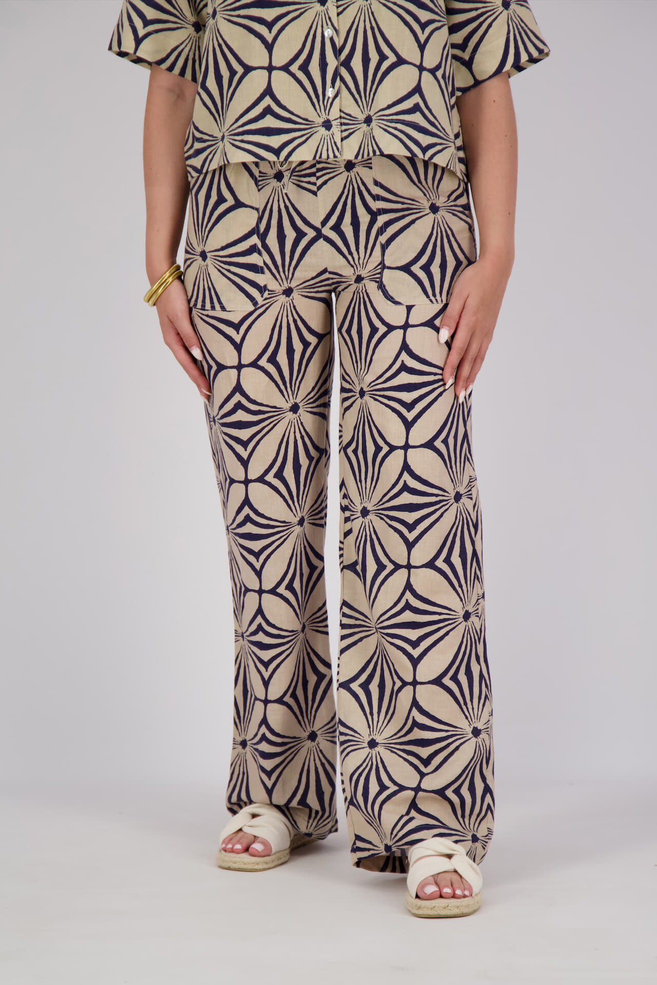 In Shape Broek Linn aop Navy