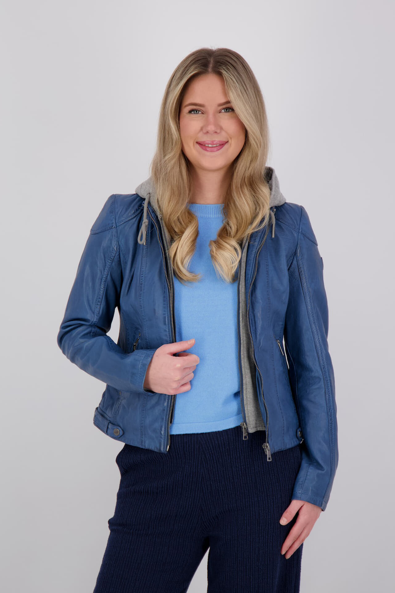 Mauritius Leren jas Blauw