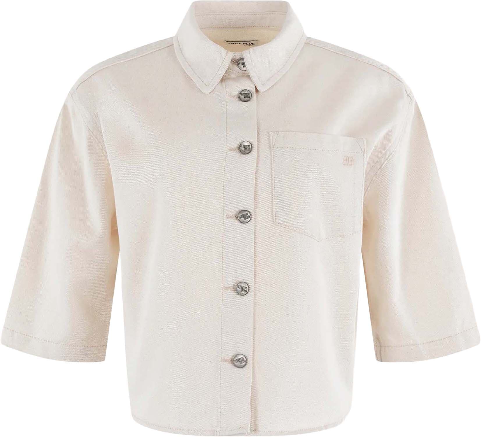 Anna Blue Blouse Off White