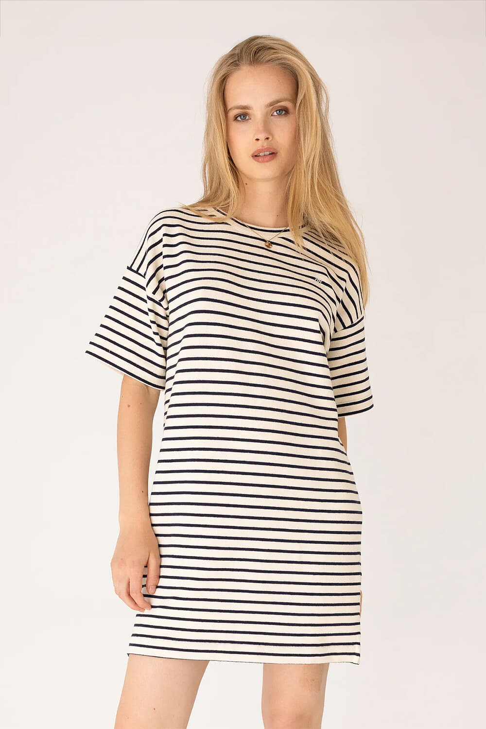 Anna Blue Jurk Striper Blauw