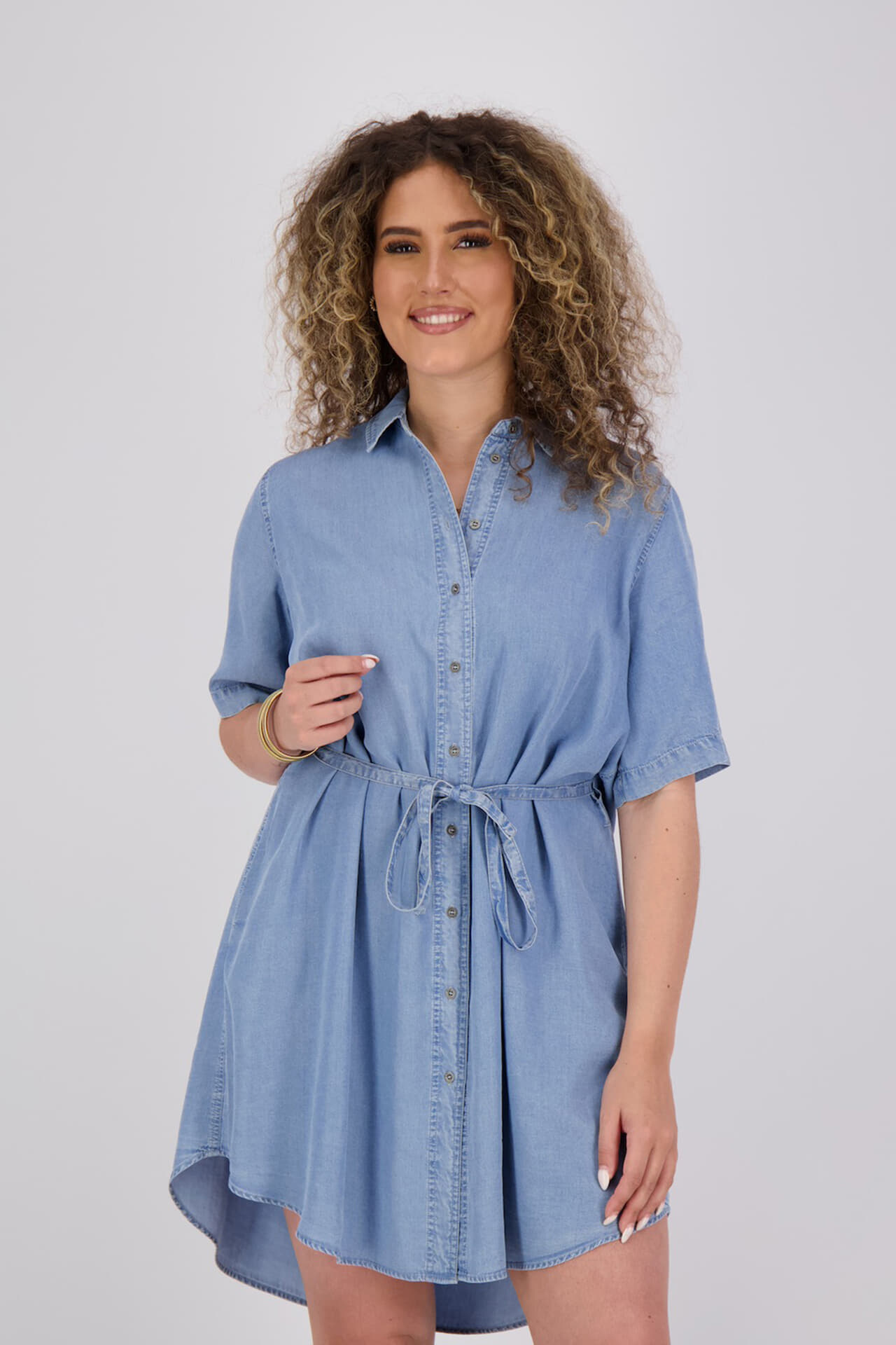 Anna Blue Jurk Snowey Jeans Light