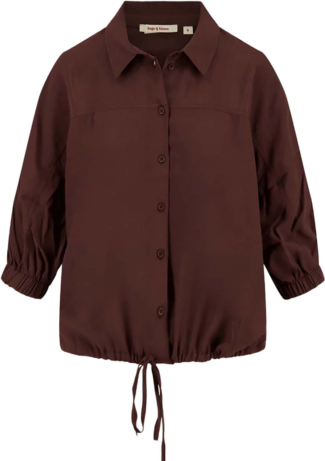 Zusss Blouse Krep Bruin